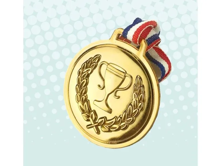 alldoro 30 Medaillen für Kinder Gold, 30-teilig, Kunststoff