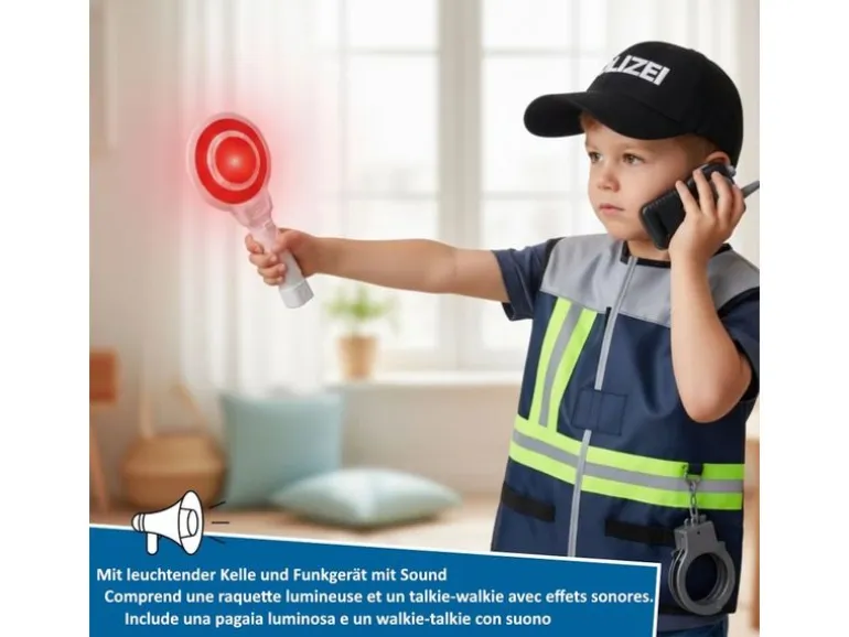 alldoro Polizei Rollenspiel-Set 9-teilig mit LED-Blaulicht und Sound