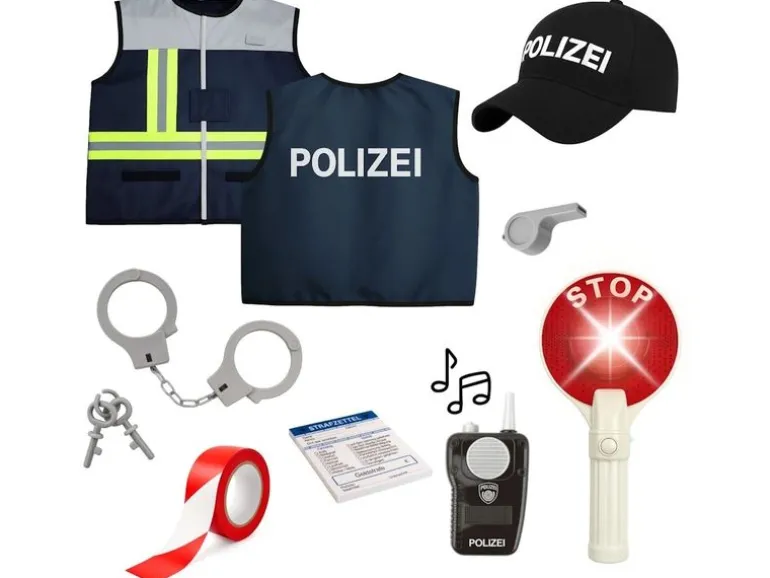 alldoro Polizei Rollenspiel-Set 9-teilig mit LED-Blaulicht und Sound
