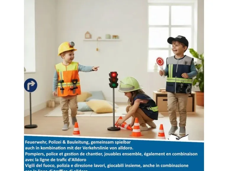 alldoro Polizei Rollenspiel-Set 9-teilig mit LED-Blaulicht und Sound