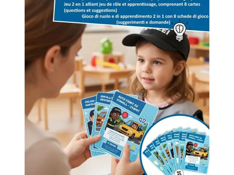 alldoro Polizei Rollenspiel-Set 9-teilig mit LED-Blaulicht und Sound