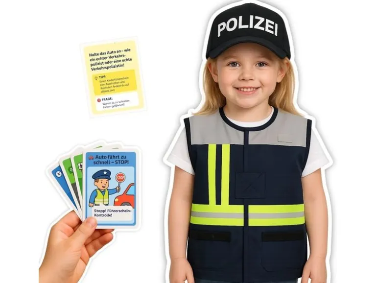 alldoro Polizei Rollenspiel-Set 9-teilig mit LED-Blaulicht und Sound