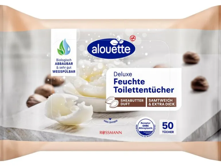 alouette Feuchttücher Deluxe Sheabutter-Duft 50 Stück