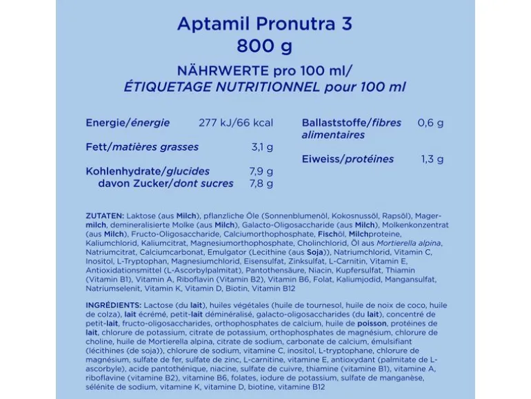 Aptamil Folgemilch Pronutra 3, 4x 800 g