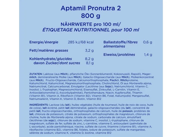 Aptamil Folgemilch Pronutra 2, 800 g