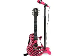 Bontempi Rockgitarre mit Standmikrofon Pink