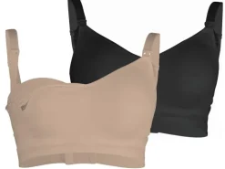 Carriwell Still-BH nahtlos Schwarz + Nude, L