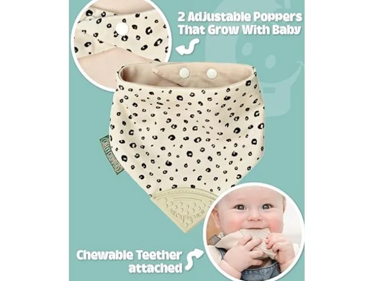 Cheeky Chompers Beisslätzchen Neckerchew Leopard Spot 45 x 18 cm