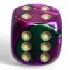 Chessex Würfelset Gemini 16 mm d6 Grün-Lila/Gold 12 Stk.