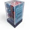 Chessex Würfelset Gemini 16 mm d6 Rot-Petrol/Gold 12 Stk.