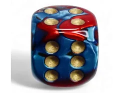 Chessex Würfelset Gemini 16 mm d6 Rot-Petrol/Gold 12 Stk.