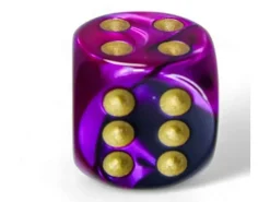 Chessex Würfelset Gemini 16 mm d6 Schwarz-Lila/Gold 12 Stk.