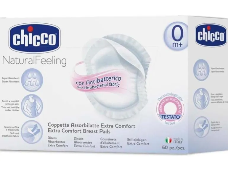 Chicco Brustpads Stilleinlagen antibakteriell 60 Stück Weiss