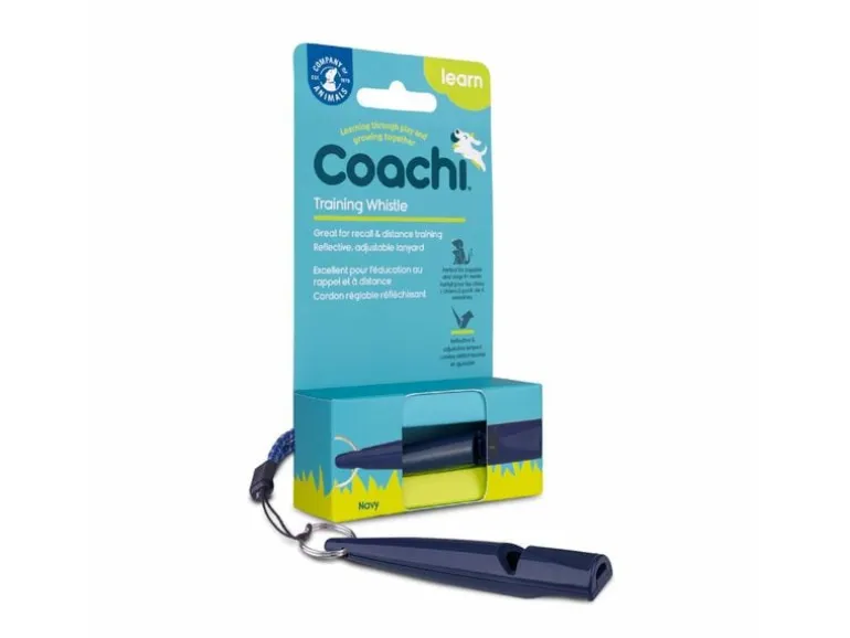Coachi Trainingspfeife Marineblau mit reflektierendem Trageband