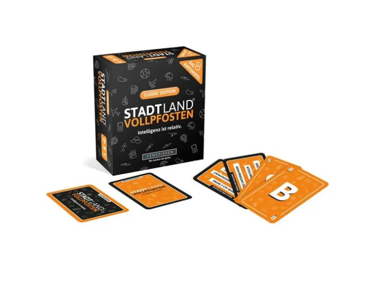 Denkriesen Partyspiel STADT LAND VOLLPFOSTEN – Das Kartenspiel Classic
