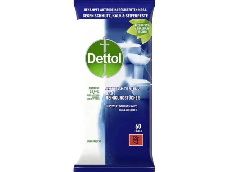 Dettol Bad-Reinigungstücher Bergfrische 60 Stück
