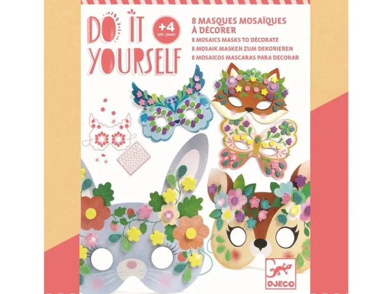 DJECO Bastelset Mosaik Masken Waldtiere