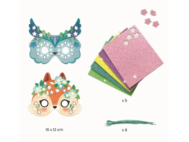 DJECO Bastelset Mosaik Masken Waldtiere