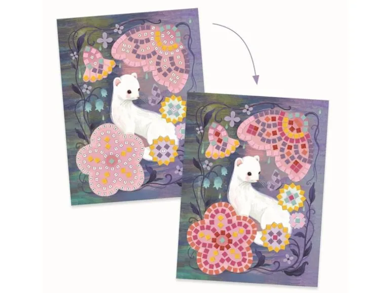 DJECO Bastelset Mosaik Unterholz Moosgummi-Sticker