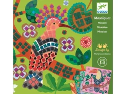 DJECO Bastelset Mosaik Vögel Metallic-Schaumstoffsteine