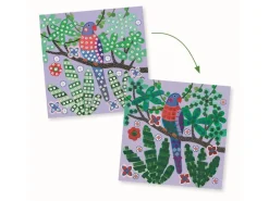 DJECO Bastelset Mosaik Vögel Metallic-Schaumstoffsteine