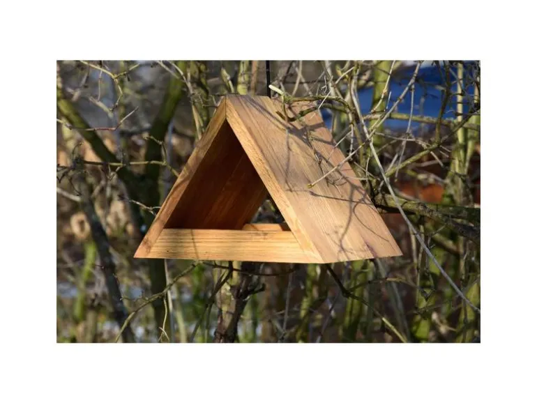 dobar green label Futterspender Triangel, 26.5 x 19 x 19 cm, Holz