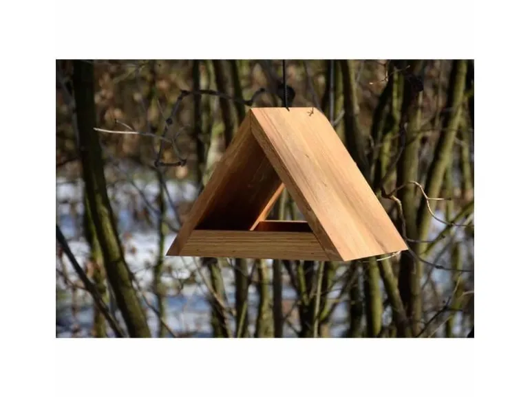 dobar green label Futterspender Triangel, 26.5 x 19 x 19 cm, Holz