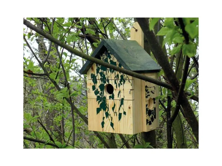dobar Nistkasten Camouflage Birke, 17.5 x 17 x 33 cm, Holz