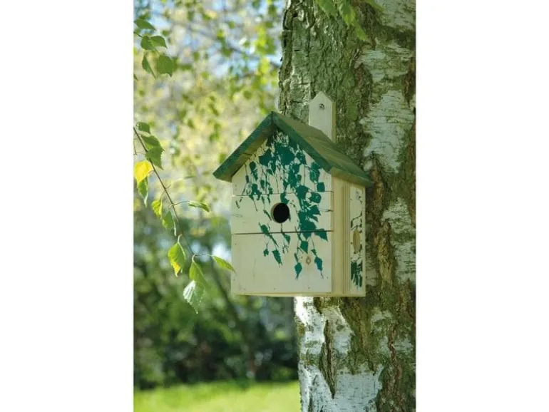 dobar Nistkasten Camouflage Birke, 17.5 x 17 x 33 cm, Holz
