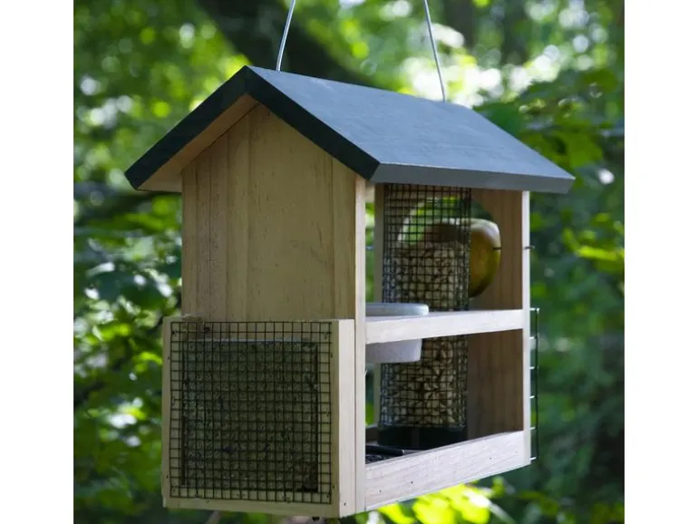 dobar Vogelfutterstation 7-in-1, 39 x 19 x 29 cm, Holz