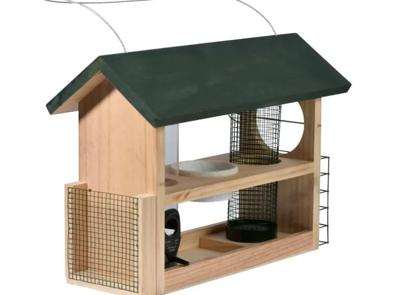 dobar Vogelfutterstation 7-in-1, 39 x 19 x 29 cm, Holz