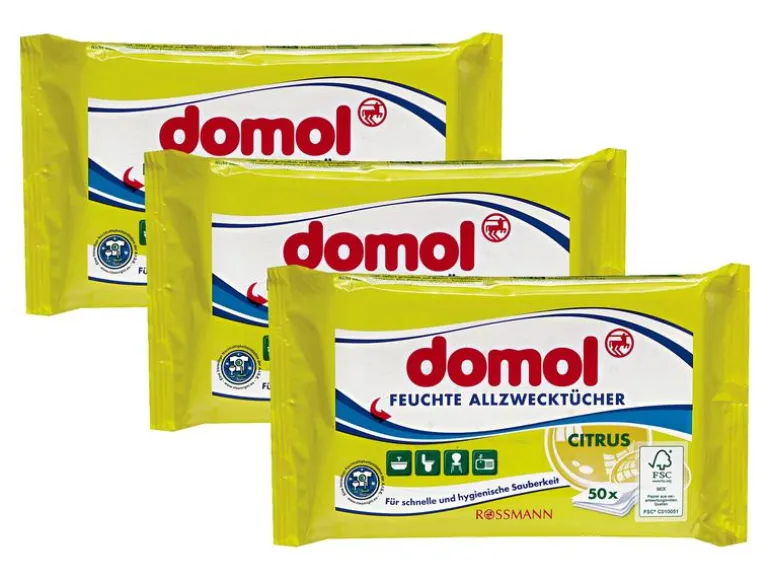 Domol Feuchte Allzwecktücher Citrus 3 x 50 Stück