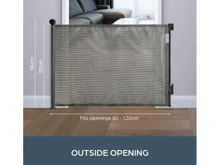 DREAMBABY Türschutzgitter Glide n Hide 60 cm - 140 cm Grau