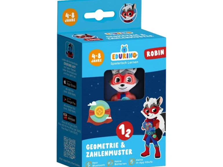 Edurino Lernfigur Robin Geometrie und Zahlenmuster, D