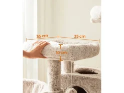 Feandrea Kratzbaum mit weichem Bezug 135 cm, Hellbraun