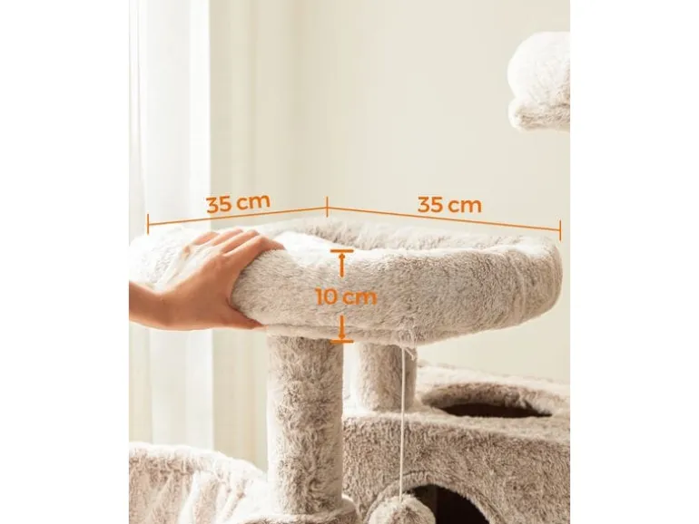 Feandrea Kratzbaum mit weichem Bezug 135 cm, Hellbraun