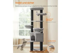 Feandrea Large Multi-Tier Cat Tree 55 x 55 x 195 cm
