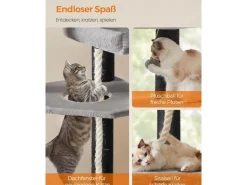 Feandrea Large Multi-Tier Cat Tree 55 x 55 x 195 cm