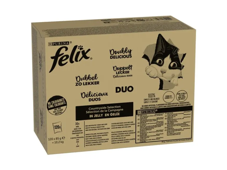Felix Nassfutter AGAIL Doppelt lecker Fleisch, 120 x 85 g