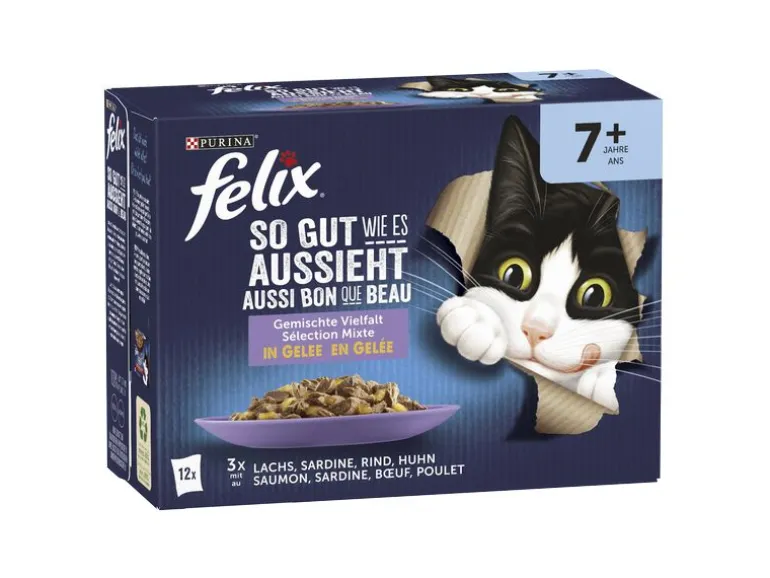 Felix Nassfutter AGAIL Senior Gemischte Vielfalt Gelée 12 x 85 g
