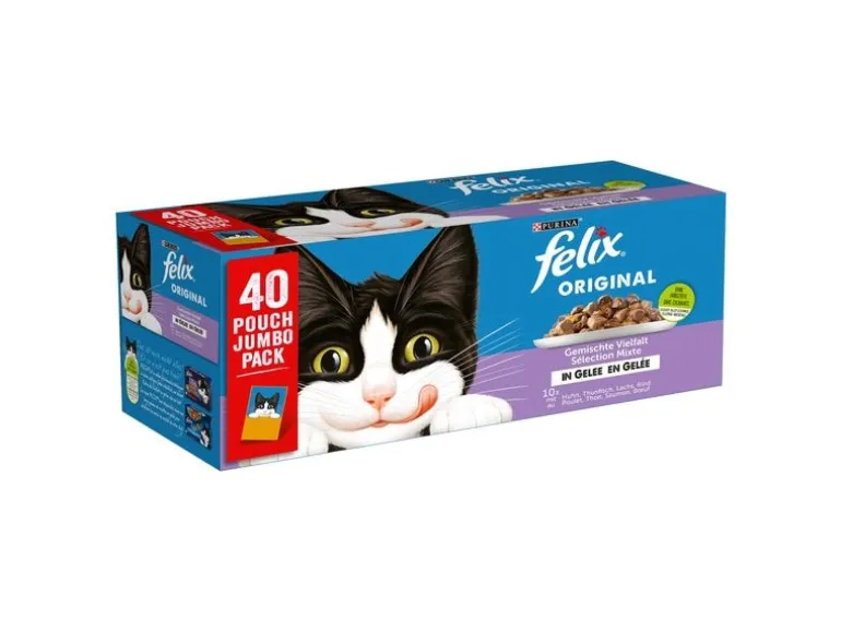 Felix Nassfutter Fleisch & Fisch in Gelée, 40 x 85 g