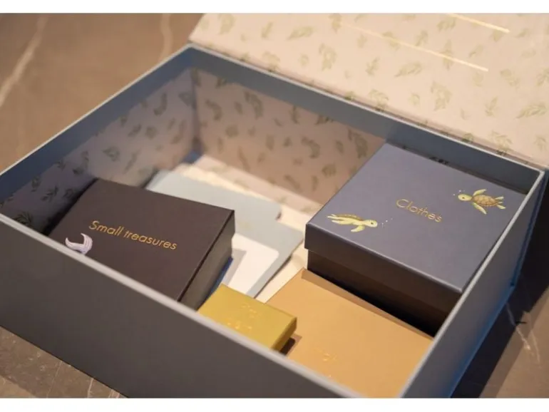Filibabba Baby-Erinnerungsbox Unterwasserwelt Blau