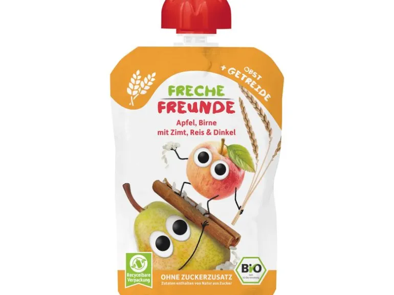 Freche Freunde Quetschie Probierpaket mit Getreide, 6 x 100 g