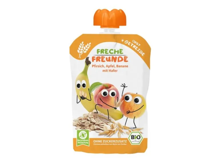 Freche Freunde Quetschie Probierpaket mit Getreide, 6 x 100 g