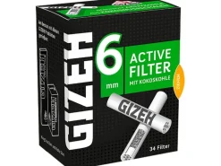 Gizeh Zigarettenfilter Active Kohlefilter 6 mm Pack à 34 Stk.