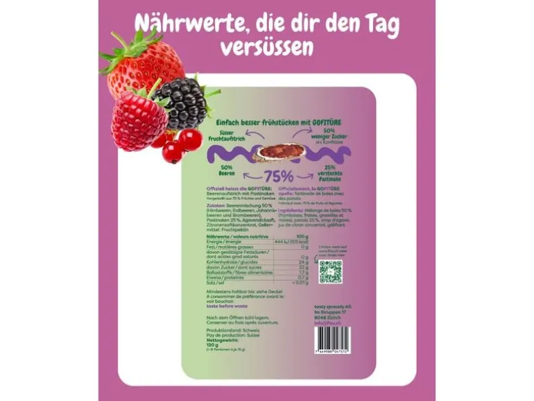 GOFITÜRE Beerenaufstrich mit Pastinaken 120 g