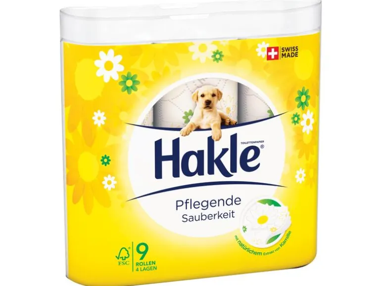 Hakle Toilettenpapier Pflegende Sauberkeit 9 Rollen, 4-lagig