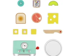Hape Spiel-Haushaltsgerät Pop-up-Toaster-Set Kling