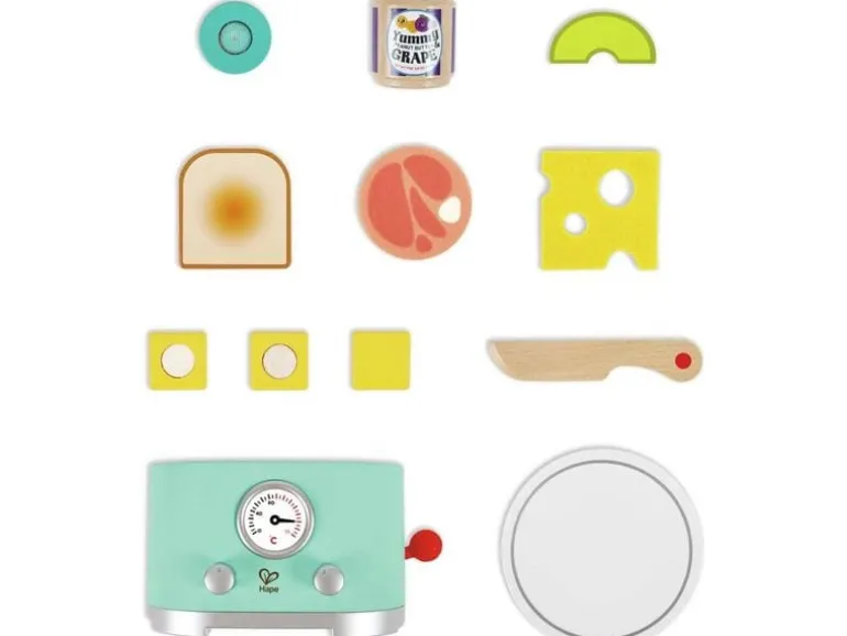 Hape Spiel-Haushaltsgerät Pop-up-Toaster-Set Kling