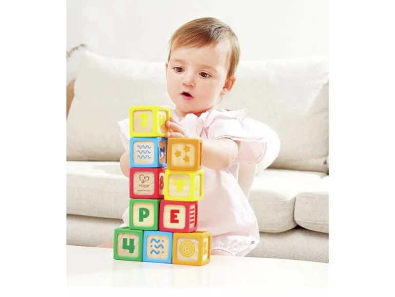 Hape Stapelklötzchen aus Silikon und Holz 10 Stück